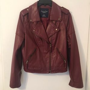 Imitation leather jacket